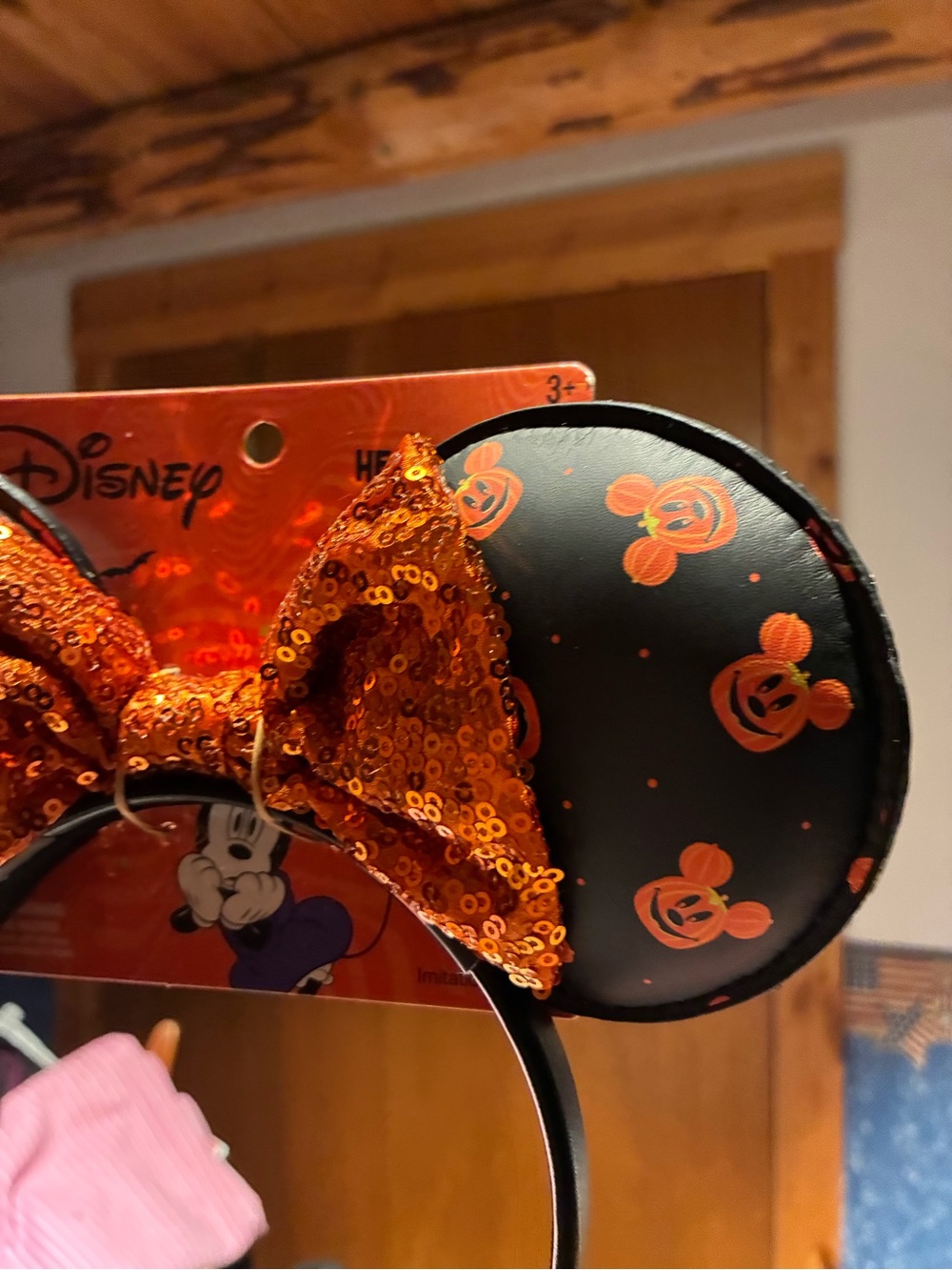 NWT Disney Mickey Mouse Halloween Sequined Bow Ears - Picture 2 of 4